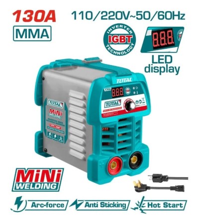 TOTAL MAQUINA DE SOLDA INVERTER 130A MMA UTW213049 Total Herramientas Oficial